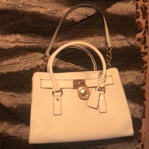 Michael Kors white hand bag and matching wallet